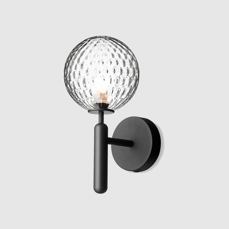 

Europe Modern Concise Glass Round Ball Wall Lamp A Living Room Bedroom Bedside Corridor Stairs Aisle Balcony Led Wall Lamp