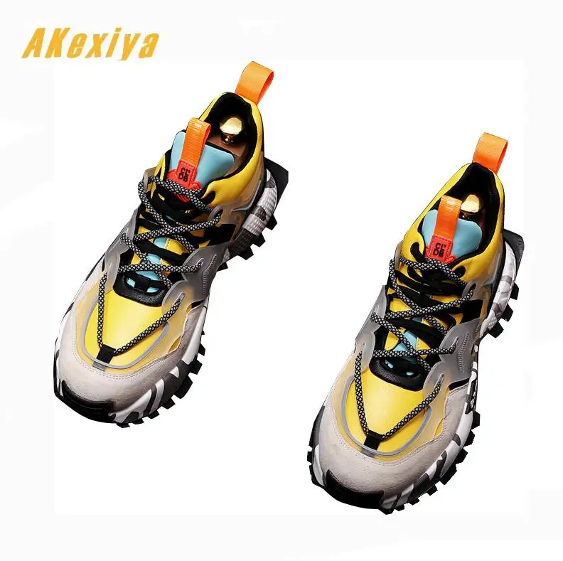 Top quality New Men's colour mixed Causal flat platform shoes luxury designer Hip-hop punk Loafers sneakers for web celebrity | Обувь