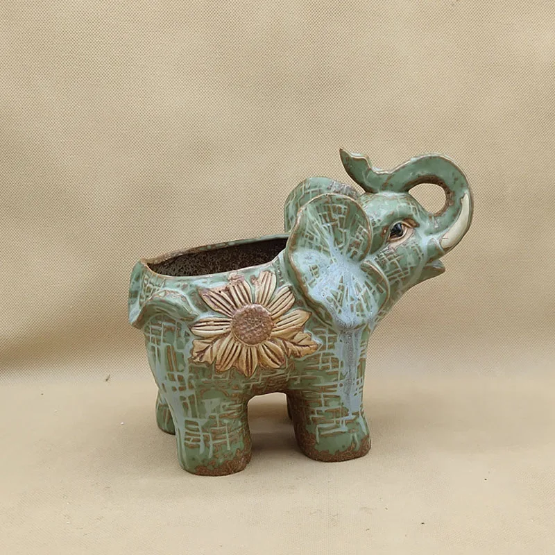 

Цветочный горшок в европейском стиле с изображением слона