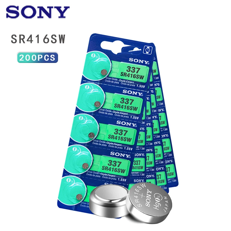200 шт./лот Sony Новый долговечный 337 SR416SW 623 D337 V337 SP337 часы батарея Кнопка монета для