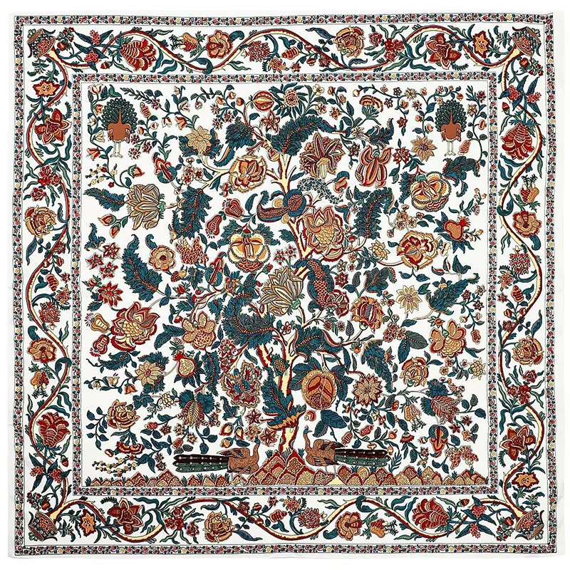 Твиловый Плетеный Шелковый квадратный шарф шейный платок с принтом павлина и