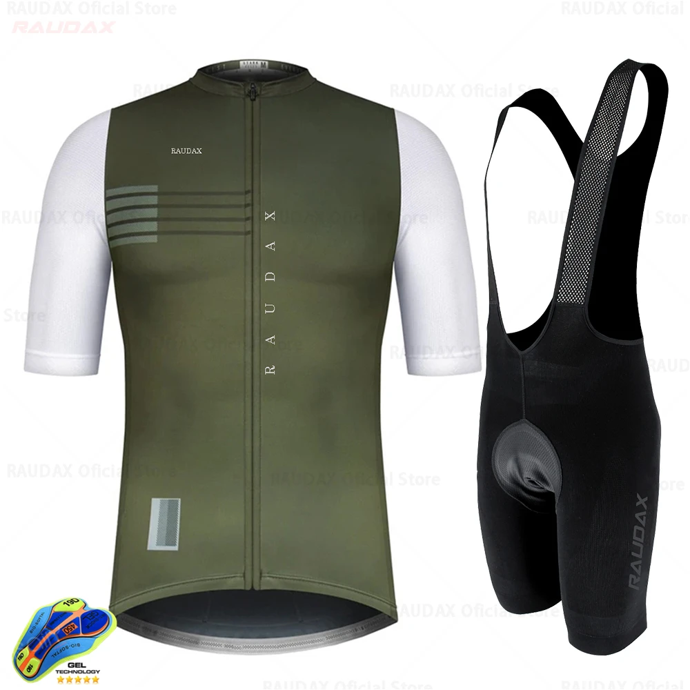 

Raudax 2021 Summer Short Sleeve Cycling Jersey Set MTB Cycling Clothing Mountain Bike Wear Clothes Maillot Ropa Ciclismo Hombre