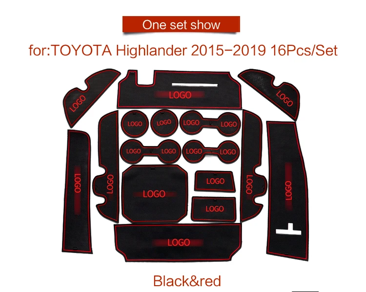 Ворота шлифовальные маты для Toyota Highlander 2008- XU40 XU50 Kluger Нескользящие межкомнатные дверные коврики/чашки Нескользящие коврики красный белый