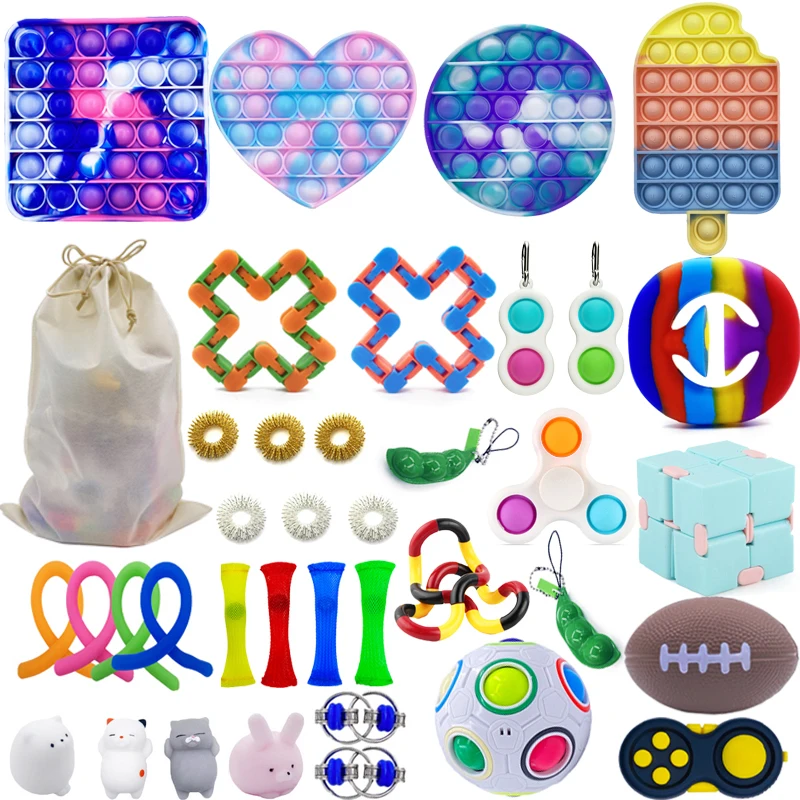 

Fidget Toys Anti Stress Set Stretchy Strings Push Gift Pack Adults Children Squishy Sensory Antistress Relief popit Figet Toys