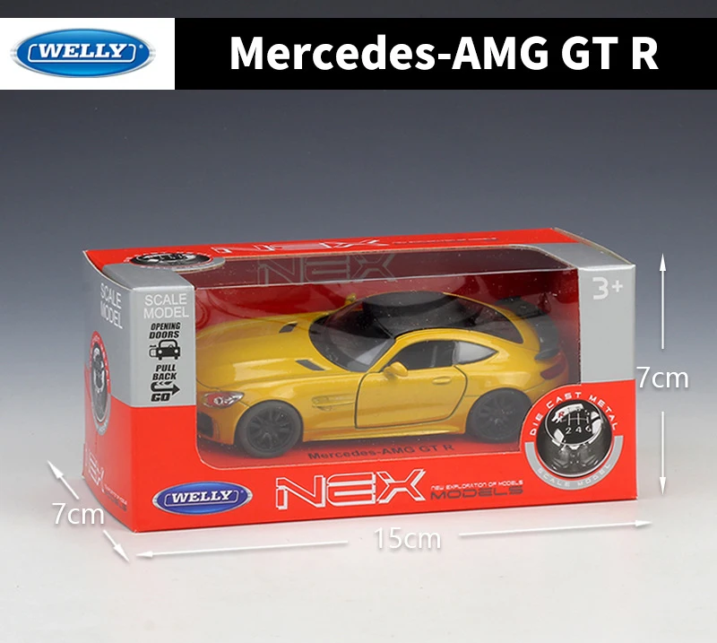 WELLY Diecast 1:36 Scale симулятор Mercedes AMG GT R спортивный автомобиль модель автомобиля