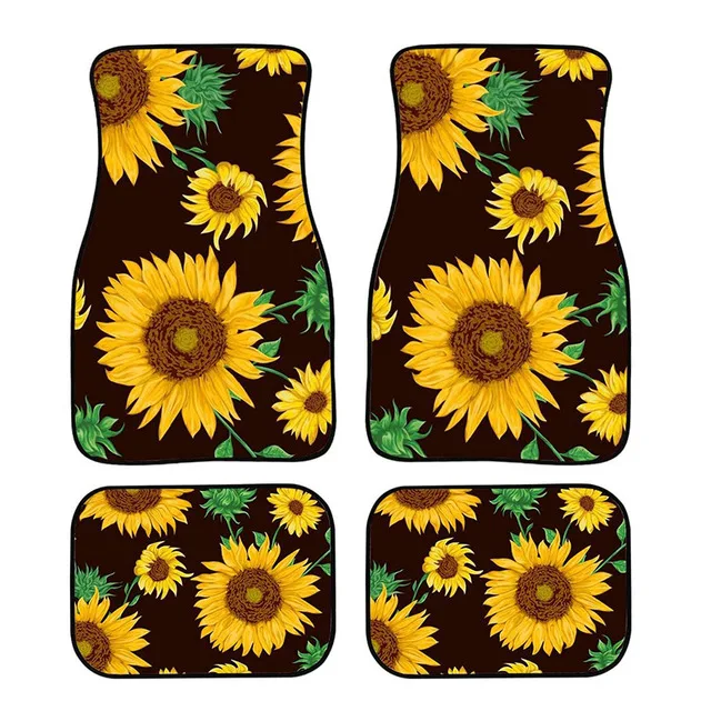 

Автомобильные коврики Aimaao для женщин, универсальные напольные коврики с подсолнухами для грузовиков и внедорожников, на переднее и заднее сиденье, 4 шт., для Vw