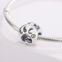 2021 new 925 sterling silver beads openwork animals paw print charm bracelet beads diy jewelry making for pandora