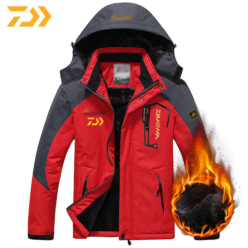

New Daiwa Jacket Winter Fishing Clothing Men Thicken Thermal Man Clothes Warm Hiking Outdoor Waterproof Windproof Fishing Wear