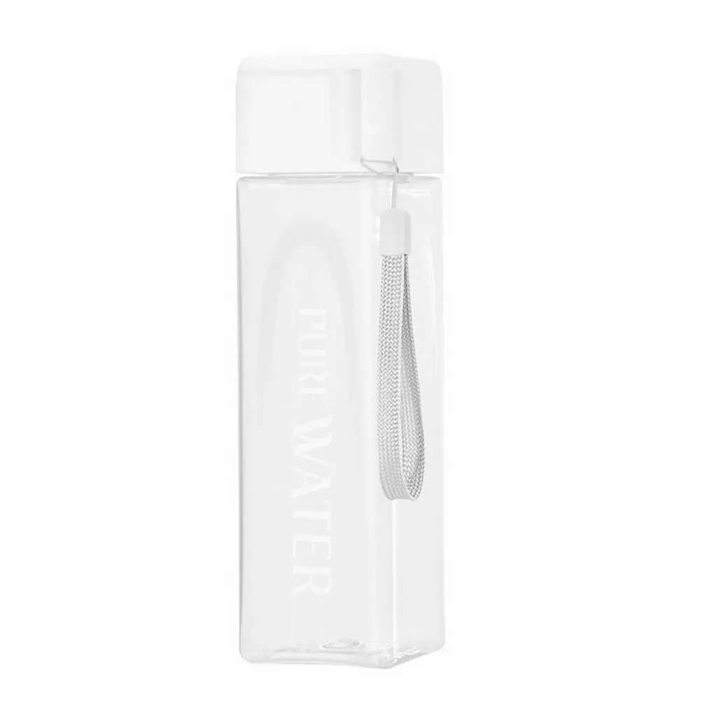 

2021 New 480ml Plastic Square Water Cup, Simple, Transparent, for Outdoor Water Sports, for Cold Juice, Portable