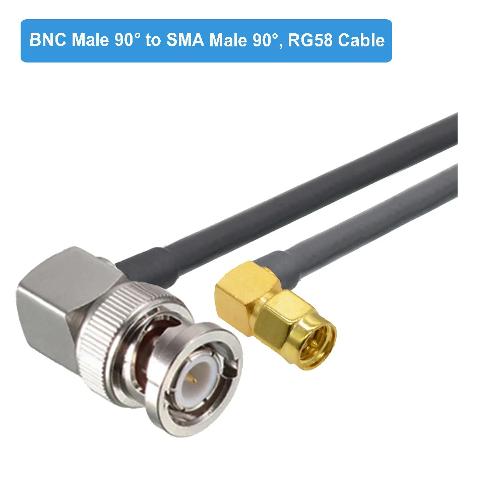 RG58 кабель с байонетным коаксиальным разъемом SMA Мужской правый угол 90 штекер