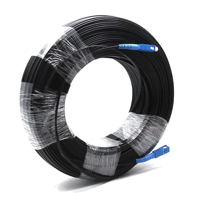 Free Shipping 10M 20M 30M Outdoor Drop Cable SC Singlemode SM Simplex FTTH Single Mode Fiber Optic Jumper Cable Steel Stengthen
