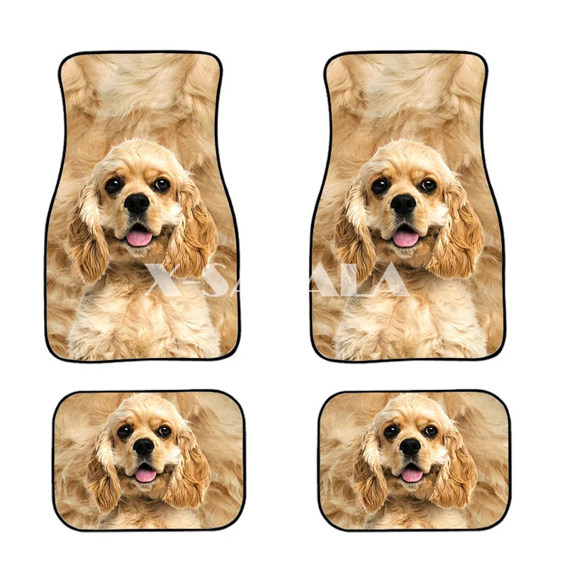 

Cute Dog/Giraffe 4-piece Car Floor Mats 3D Print Pattern Mats Anti Slip Stylish Decor Carpet Front Rear Universal Fit Cars SUV1