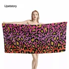 Пляжное плавательное полотенце с рисунком животных, впитывающее банное полотенце с радужным леопардовым принтом зебры, для дома, путешествий, гостиницы