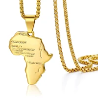 mens womens gold color pendant africa map shape pendant necklace box link fashion wholesale pendant us stock 18 24inch dgp56