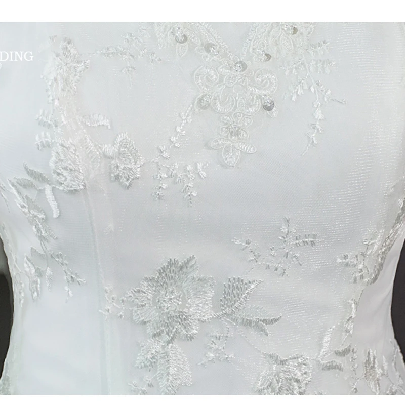 JKM056 Robe De Mariage 2020 бальное платье с высоким воротом и шнуровкой сзади длиной до пола