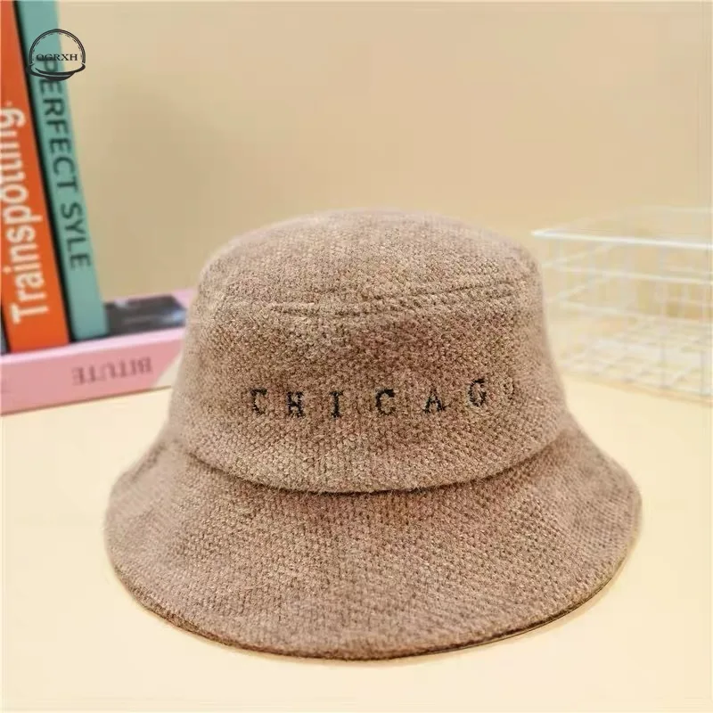 

2020 New Fashion Autumn Winter Cap Women Men Keep Warm Bucket Cap Print of The Design Flat Visor Fisherman Unisex