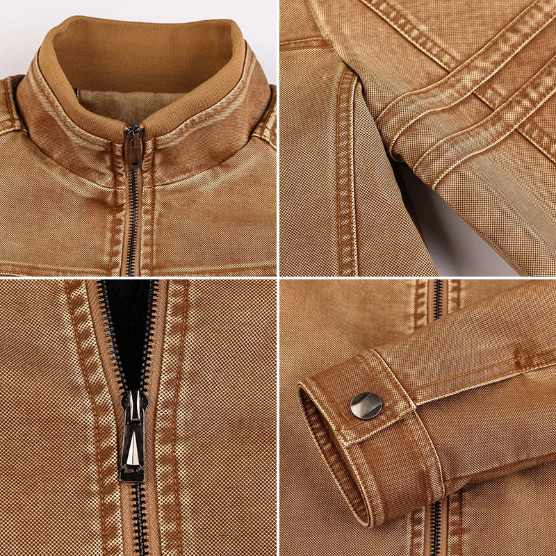 ReFire Gear Pilot Faux Leather Military Jackets Men Motorcycle PU Tactical Casual Winter Thick Warm Bomber Coats | Мужская одежда