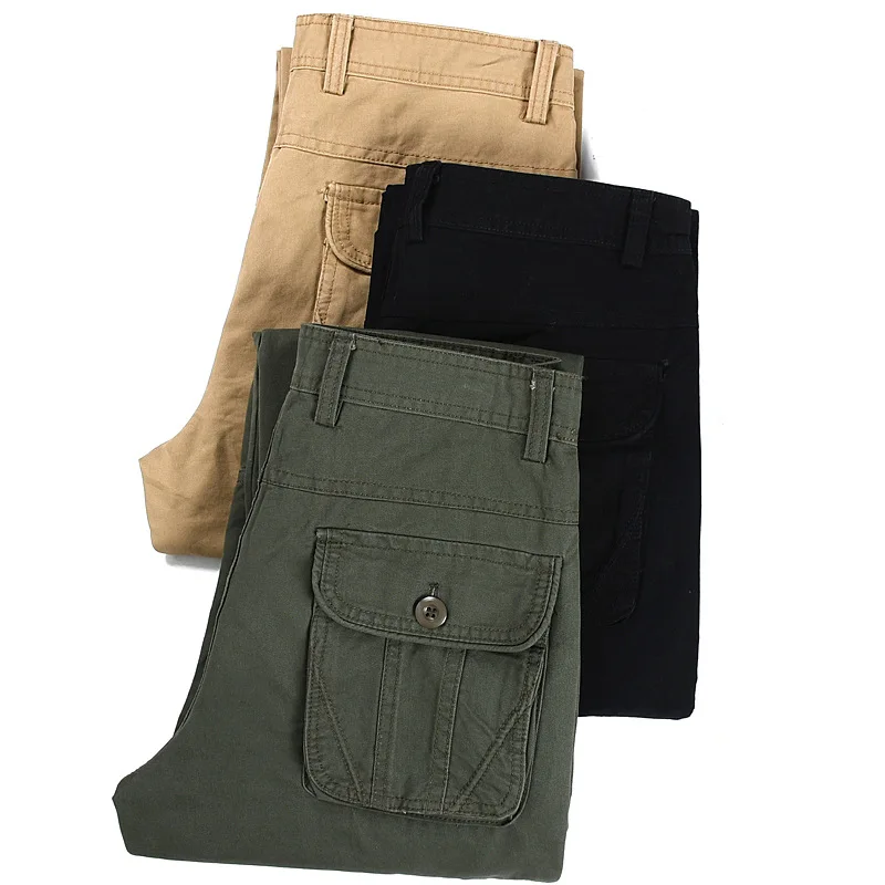 

Men's New Casual Hiking Pants Solid Color Loose Straight Large Size Windproof Trousers Outdoor Soft Shell Tactical Trousers