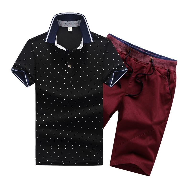 Для мужчин комплект Повседневное летние однотонные Slim Fit костюм Для мужчин s поло+ шорты, комплекты из 2 предметов Нью-Джерси Фитнес спортивный костюм для мальчиков, из дышащего материала