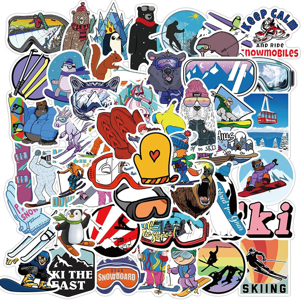 

10/30/50PCS Outdoor Extreme Sports Skiing Stickers Aesthetic Laptop Skateboard Waterproof Graffiti Decal Sticker Packs Kid Toy