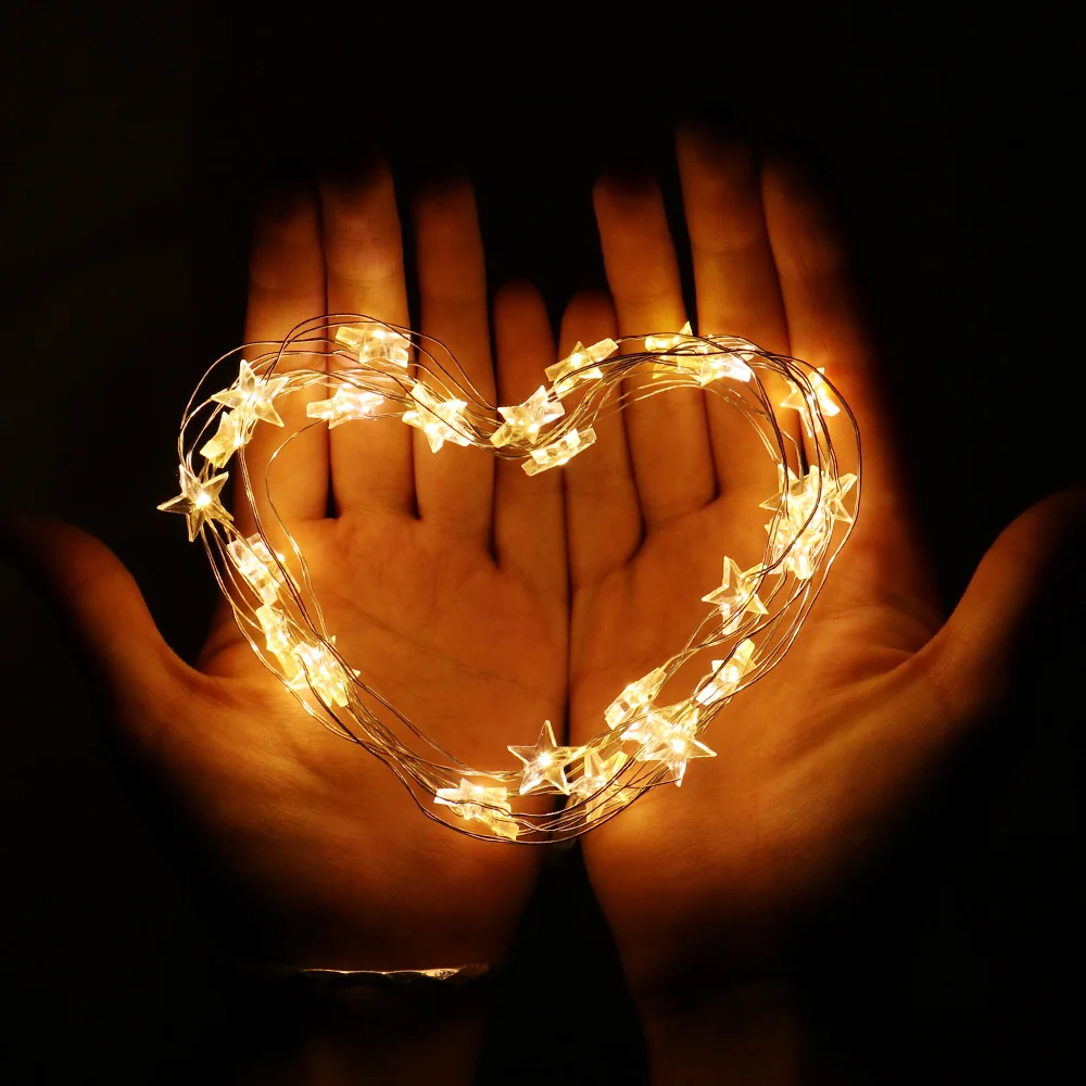 2M/3M LED Star Light String Twinkle Garlands Battery Powered Christmas Lamp Holiday Party Wedding Decorative Fairy Lights | Лампы и