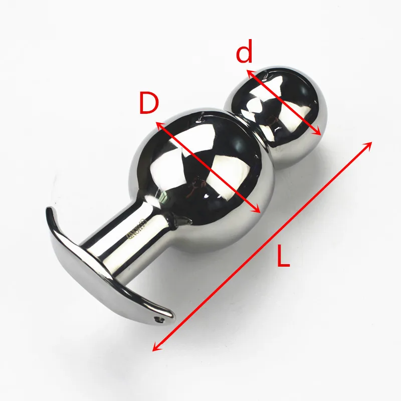 Анальная пробка двойные шарики анальные бусины из нержавеющей стали разделитель