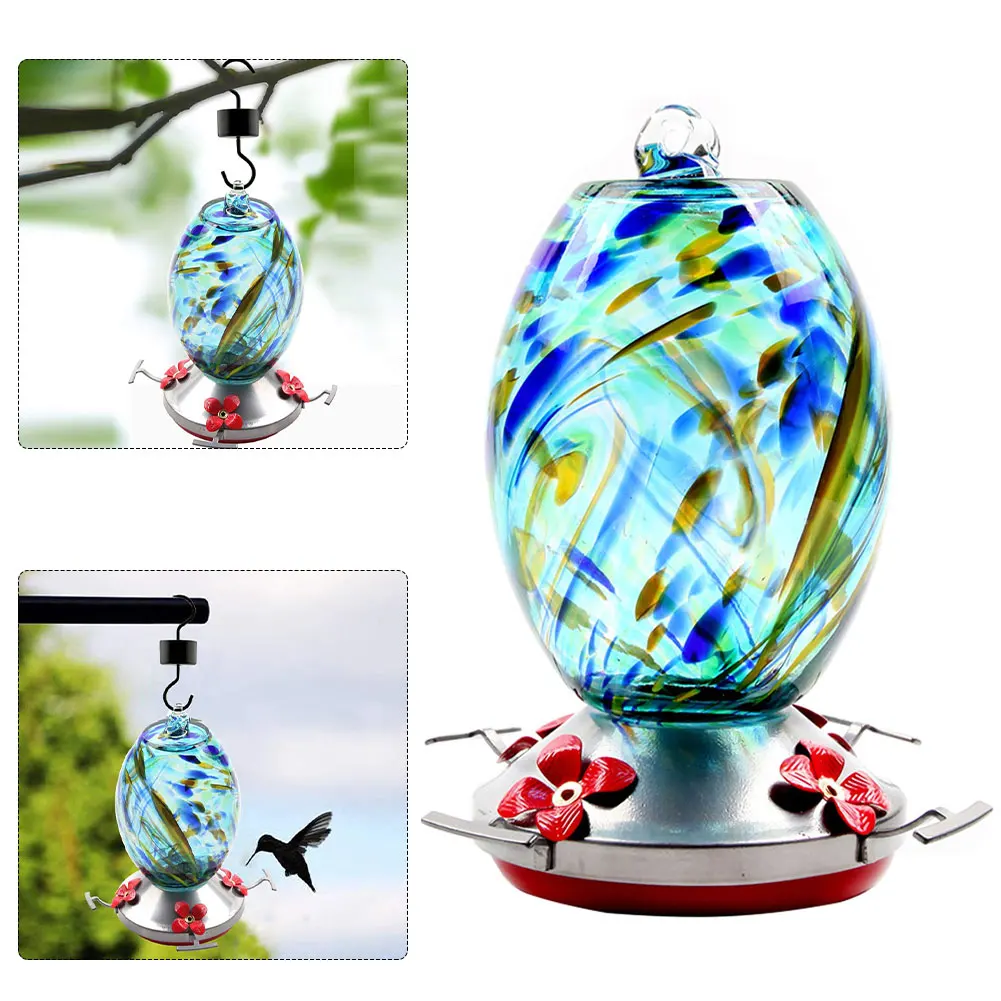 

Hummingbird Feeder Bird Water Feeder Bottle Hanging Wild Birds Feeding Nectar Tool Garden Outdoor Glass Hook Bird Feeder