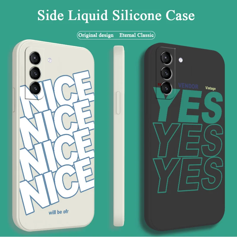 Letter Square Case For Samsung Galaxy S22 S21 S20 FE S10 Note 20 10 A72 A52 A32 A71 A51 A31 A21S 4G 5G Soft Phone Cover Case