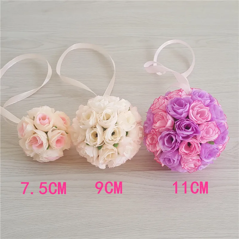1PC Hanging Decor Artificial Flower Ball Centerpieces Silk Rose Wedding Kissing Pomanders Decoration Arrangement | Дом и сад