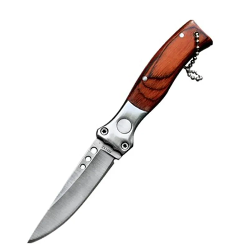 

440B Steel Folding Knife Mahogany Handle Outdoor Knives Hunting Knife Survival Knives Folding Blade Cuchillos De Caza Ganzo