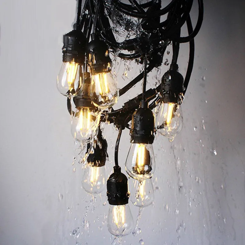 10 м светодиодный водонепроницаемый открытый струнный светильник s Эдисона лампы