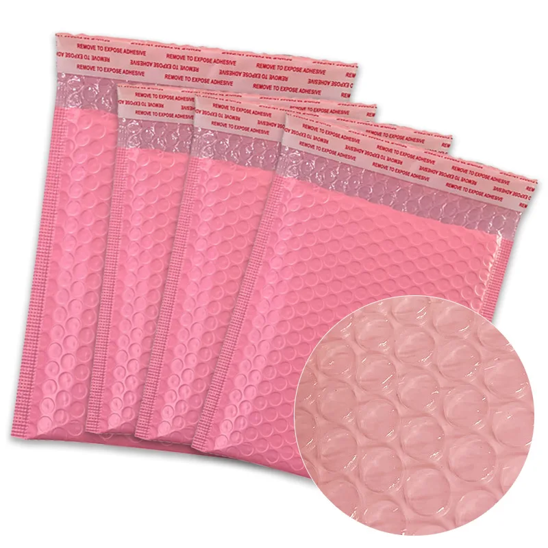 

Pink Bubble Self Seal Mailing Bags Padded Envelopes Anti-Collision For Magazine Lined PolyMailer Storage Bag 10/50pcs