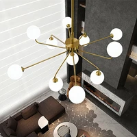 postmodern luxury art deco chandelier for dining room kitchen glass ball molecular lamp farmhouse gold chandelier lighting