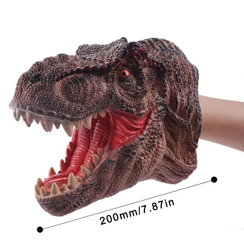 

Dinosaur Toys Hand Puppets Dinosaur Head Gloves Soft Natural Latex Rubber Animal Hand Puppet Set For Kids Role Play