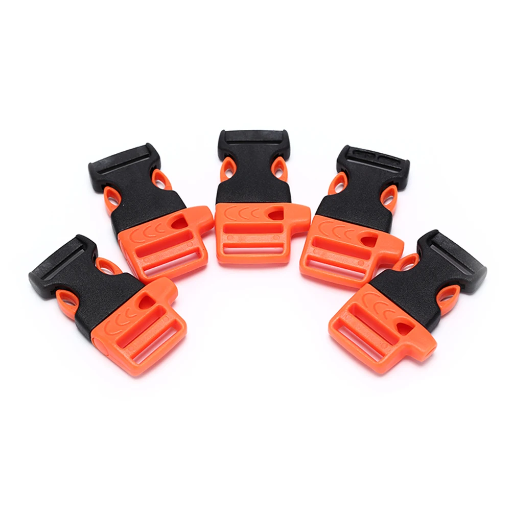 

5 pcs/pack Survival Whistle Buckle Plastic Curved Side Release Buckles For Paracord Bracelet/ Backpack Wholesale