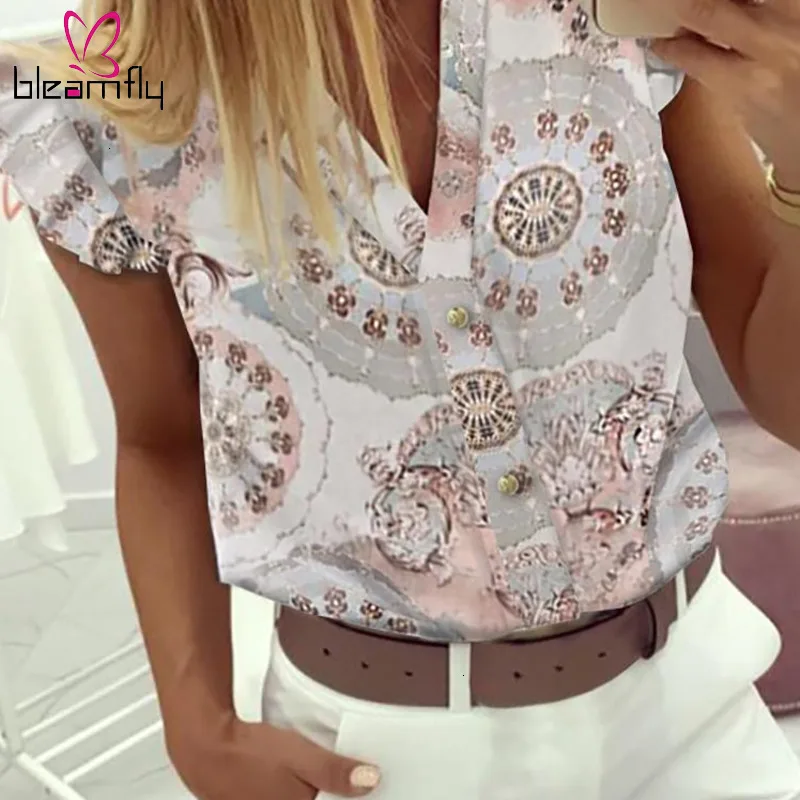 2019 Летняя женская элегантная офисная одежда OL Блузка для отдыха Стильная модная