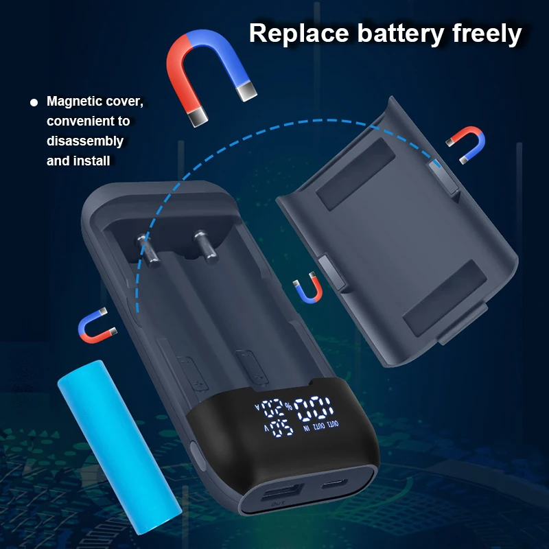 Черный Внешний аккумулятор PD2C для быстрой зарядки с портом USB Type C зарядное