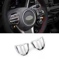 abs chrome car steering wheel button frame cover trim internal auto accessories for kia stonic 2017 2018 2019 car styling 2pcs