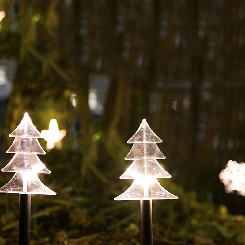 

Solar Lawn Lamp Five-pointed Star/ Snowflake/ Christmas Tree Ground Plug Light for Christmas Wedding Outdoor Decor HFing