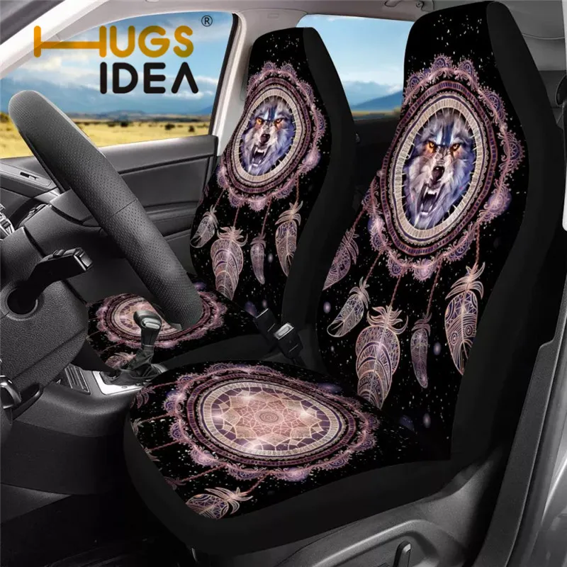 Крутой Ловец снов с волком напечатанные чехлы на передние сиденья автомобиля
