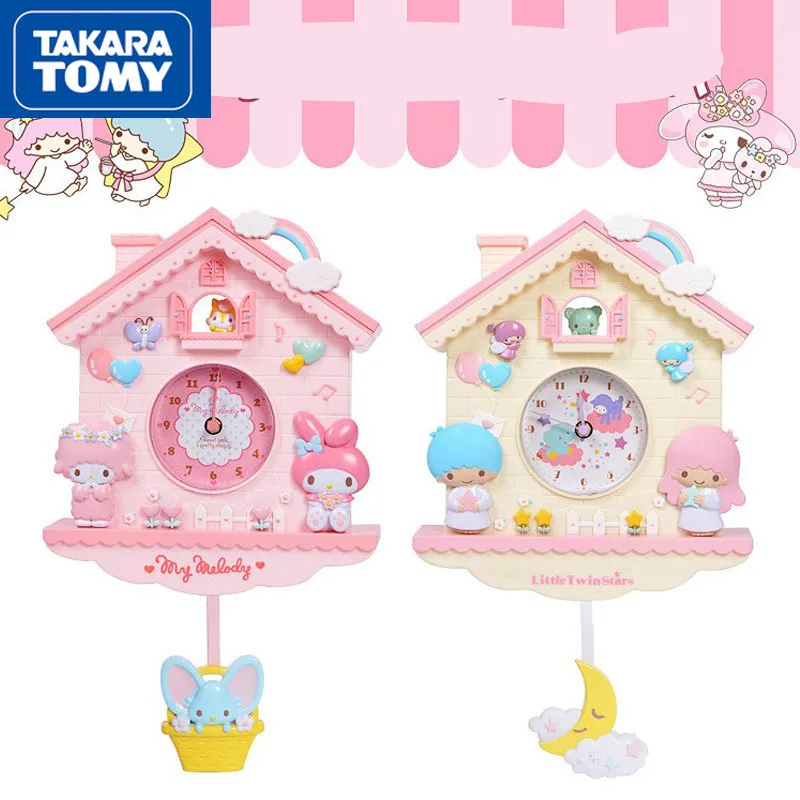 

TAKARA TOMY Hello Kitty Cartoon 12 Inch Wall Clock Children's Bedroom Pendulum Clock Children's Room Decoration Accessories