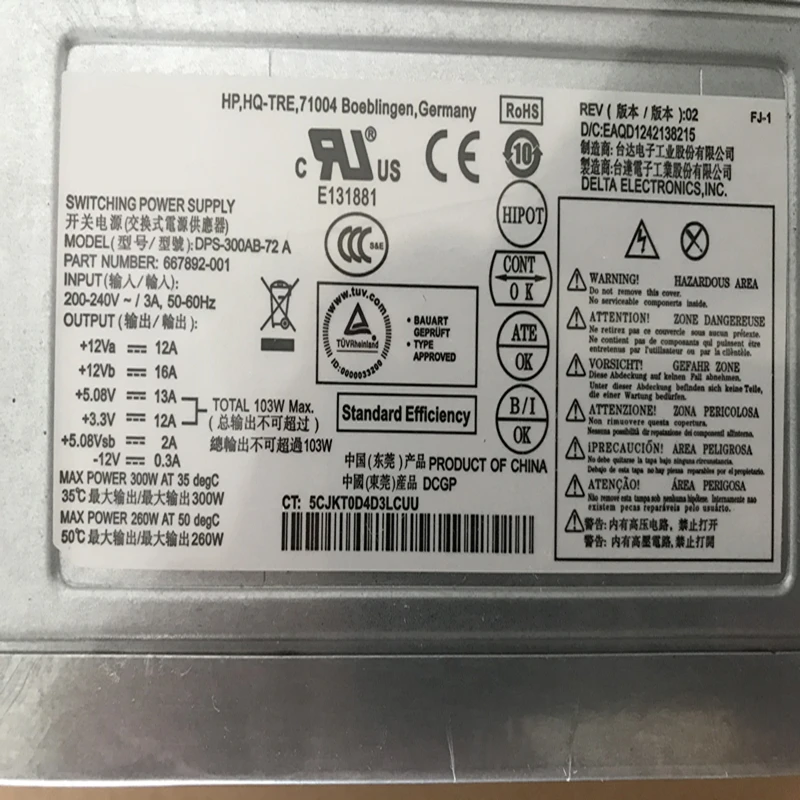Новый оригинальный блок питания для HP 400 480G1 G2 300W Питание DPS-300AB-73 в DPS-300AB-72A PCD009 PS-6301-4