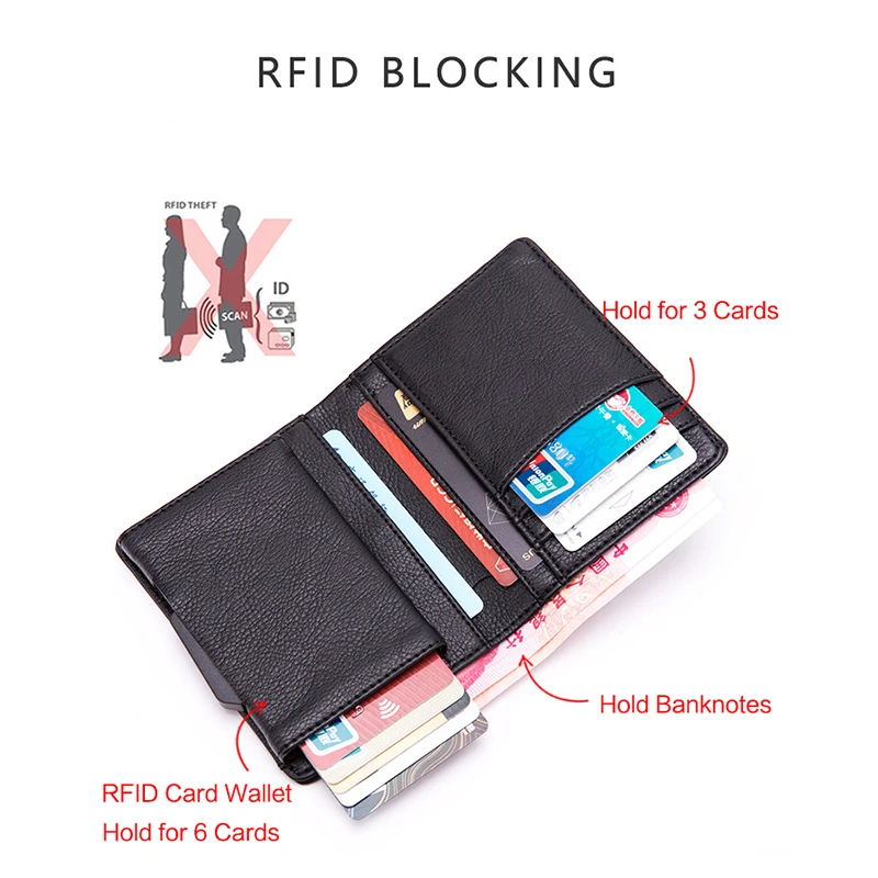 BISI GORO rfid-кошелек для карт блокировка искусственная кожа винтажный металлический