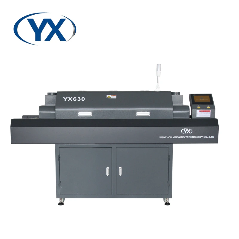 

2021 6Temperature 6 zones Up 3,Down 3, High Efficiency Speed Pick and Place SMT YX630 Reflow Soldering Oven for Production Line