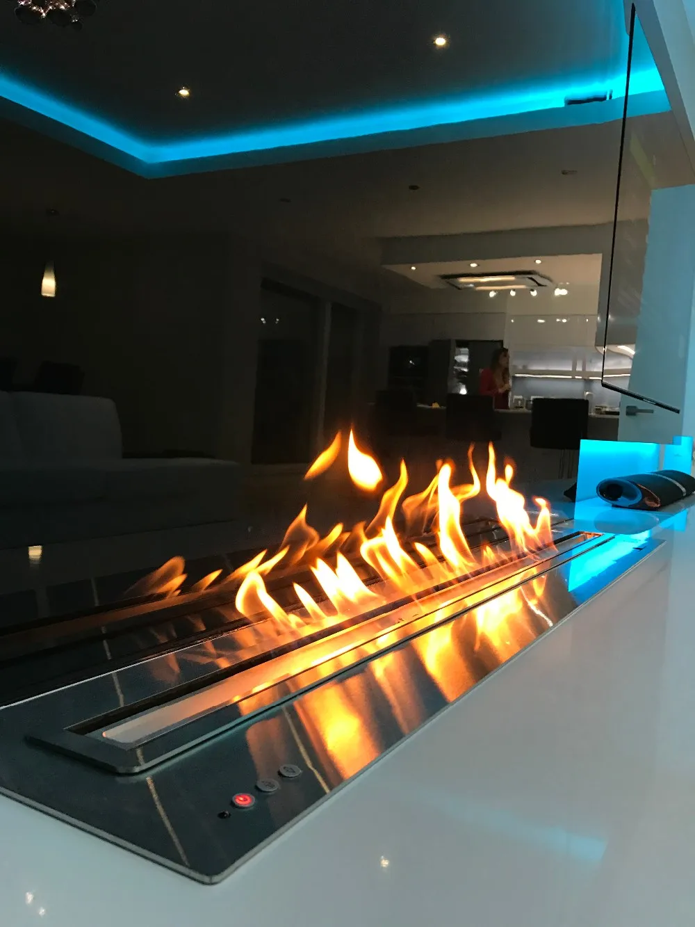 

hot sale 30 inches biofuel fireplace wall insert remote wifi control burner