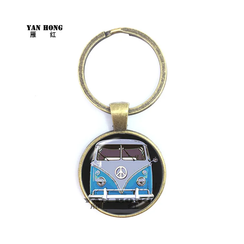 Модный металлический брелок для ключей голубого цвета в стиле ретро Красный