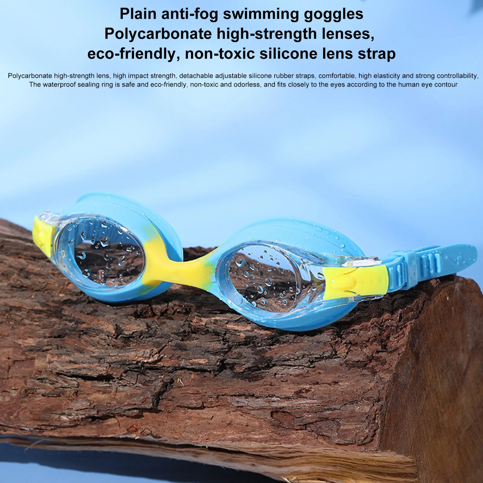 

Swimming Goggles Comfortable Silicone Large Frame Adjustable Swim Glasses Children Anti-Fog UV Waterproof Swimming Eyewear