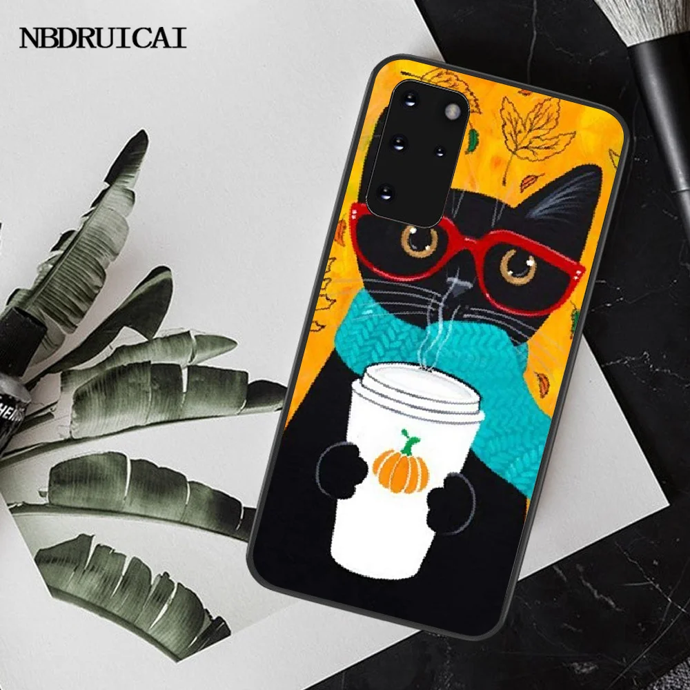 PENGHUWAN Kawaii Cat Cute Dog Black Soft Shell Phone Case Capa for Samsung S20 plus Ultra S6 S7 edge S8 S9 S10 5G | Мобильные