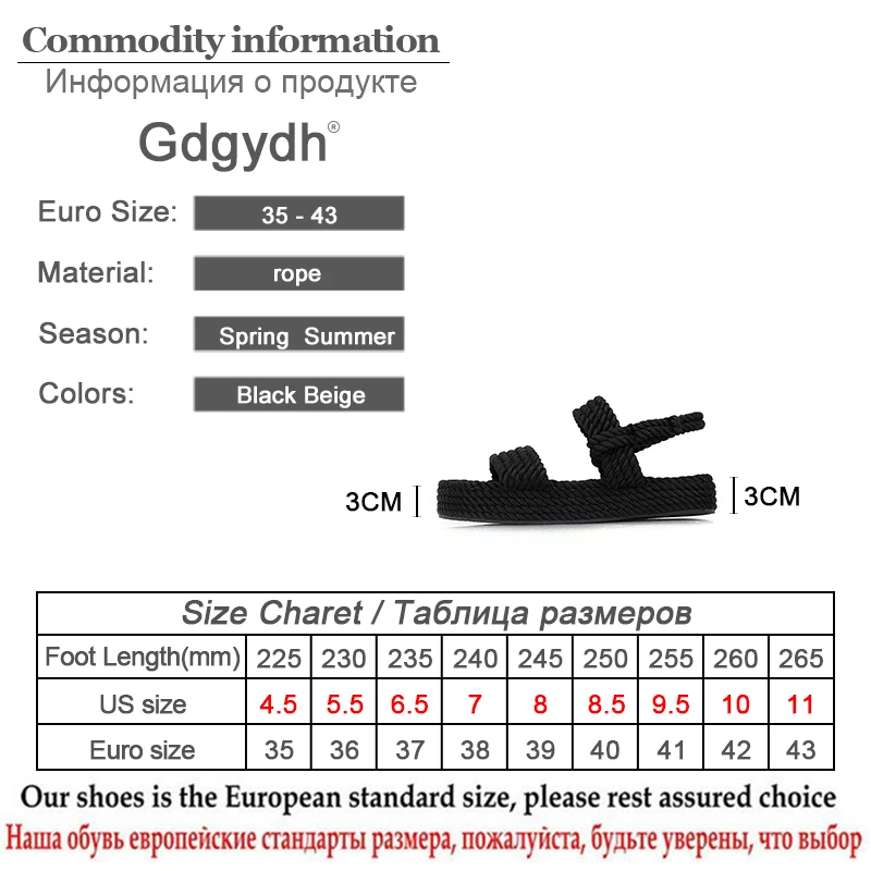 Женские босоножки на плоской подошве Gdgydh черные пляжные с плетеным