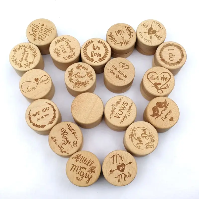 

Personalized Engraving Rustic Wedding Wooden Ring Box Jewelry Trinket Storage Container Holder Custom With These Rings